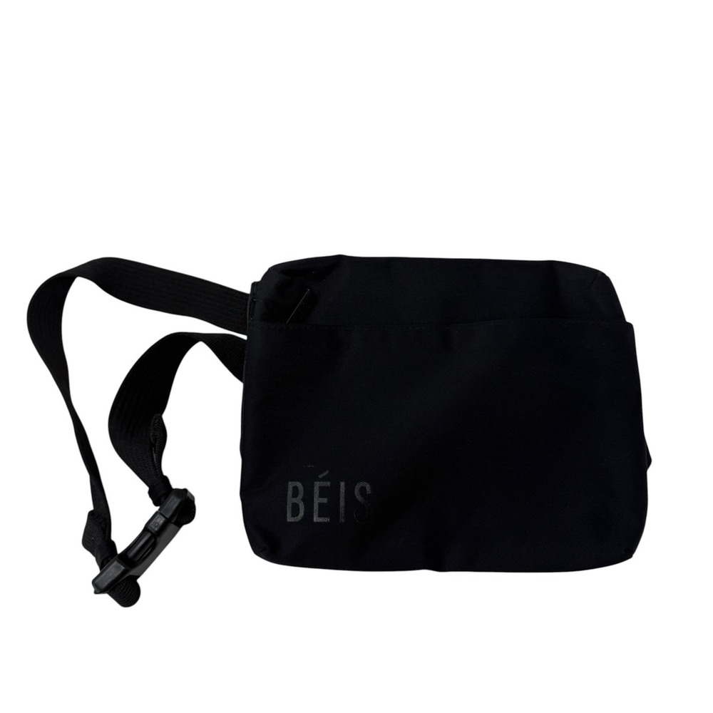 Beis Black Belt‎ Fanny Pack Bag Nylon Travel Purse 9.5" Beach Gym